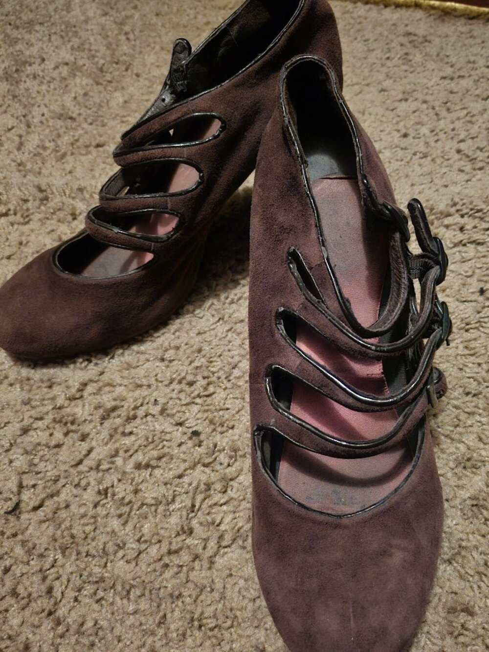 Cordani Brown Suede Platform Heels MULTI STRAP 39 (US 8)